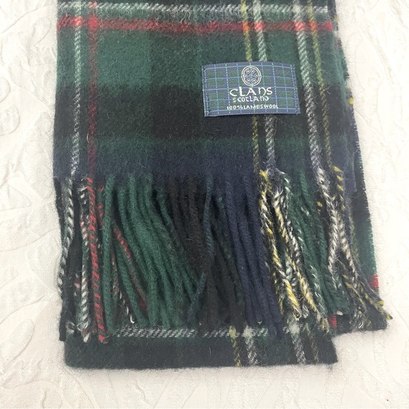 Clans Scotland Scott Green 100% Lambswool Scarf - Picture 5 of 7